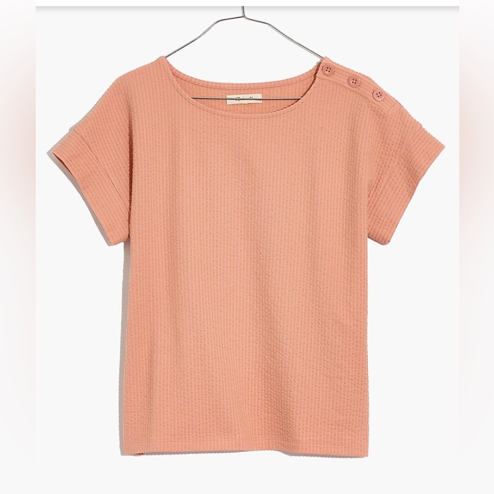 Seersucker button-shoulder top